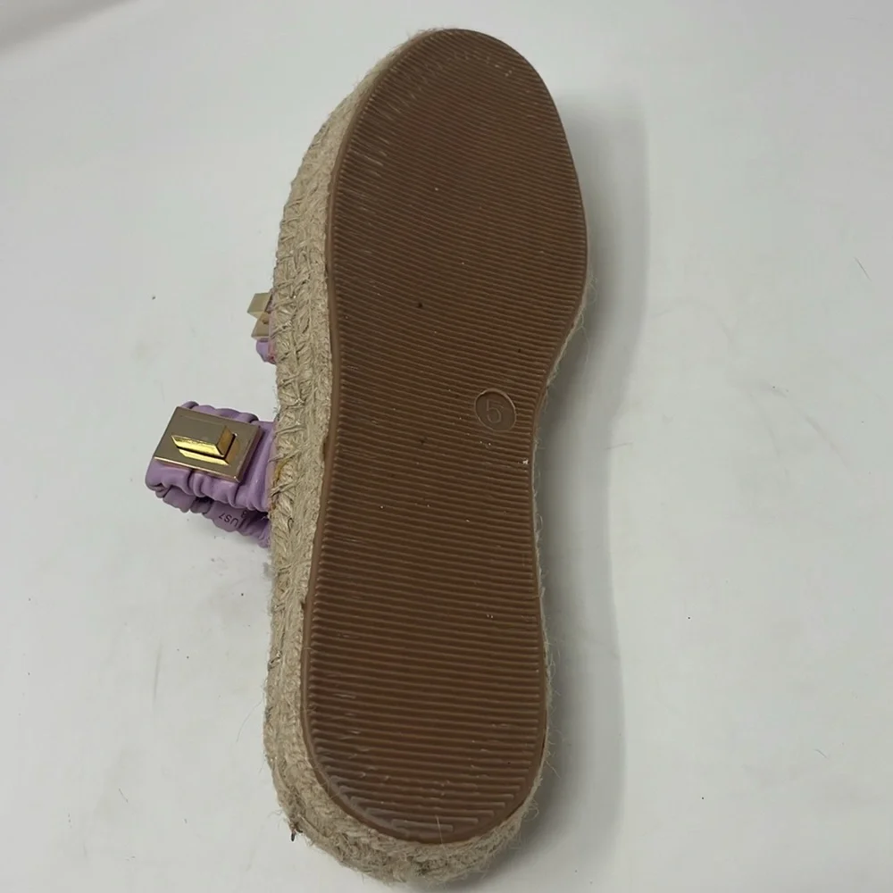 ASOS Design Purple Slip-On Double Scrunchie Strap Flat Espadrille Sandals Size 7